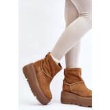 Zazoo Leather Women's Boots on Chunky Sole Camel 3424 | Shoptok.si