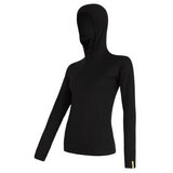 Sensor Women's functional T-shirt Merino DF with hood black, L cene