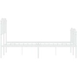 vidaXL metalni okvir kreveta uzglavlje i podnožje bijeli 120x200 cm | shoptok.hr