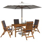  Set za blagovanje u vrtu od 5 dijelova Prirodna | shoptok.hr