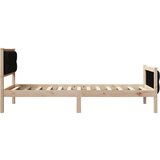  Okvir za krevet s uzglavljem Crna 90 x 190 cm tkanina | shoptok.hr