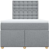 vidaXL Boxspring postelja z vzmetnico svetlo siva 120x190 cm blago | Shoptok.si