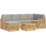  Set vanjskih sofa 7 kom. Bijela i svjetlosiva Poliester | shoptok.hr