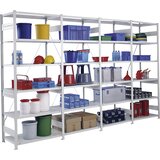 eurokraft pro Skladiščni sestavljiv regal, pocinkan, srednje težka izvedba, višina regala 2500 mm, osnovni regal, širina x globina 1000 x 300 mm | Shoptok.si