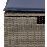 vidaXL Zunanja stolica s blazino Siva 55x55x37 cm Poli ratan | Shoptok.si