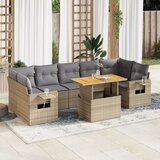 vidaXL 8-dijelni set vrtnih sofa od poliratana s jastucima bež | shoptok.hr