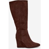 Boto Warm ladies wedge boots chocolate Rosina | Shoptok.si