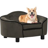 vidaXL Pasji kavč temno siv 67x47x36 cm pliš | Shoptok.si