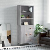 vidaXL Visoka komoda siva sonoma 69,5x34x180 cm inženirski les Cene