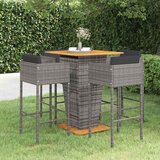  3-dijelni vrtni barski set od poliratana s jastucima sivi 80 x 80 x 110 cm | shoptok.hr
