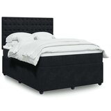 vidaXL Krevet s oprugama i madracem crni 140 x 190 cm baršunasti | shoptok.hr