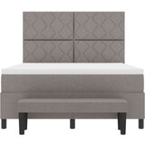 vidaXL Box Spring postelja z vzmetnico in klopjo taupe 140x190 cm tkanina, (22081242) | Shoptok.si