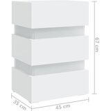  LED noćni ormarić bijeli 45 x 35 x 67 od konstruiranog drva | shoptok.hr