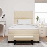 s opruga kutije s uzglavljem Krema 120 x 190 cm tkanina | shoptok.hr