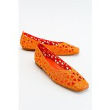 LuviShoes Bonne Women's Orange Flat Shoes Cene