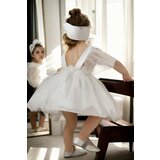 Dewberry N2401 Girls Satin Evening Dress-WHITE | shoptok.hr