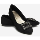 Resti Black women's eco-suede ballerinas with Linselisa decoration - Footwear | ePonuda.com