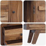  Kreveta s ladicama Prirodna 100 x 30 x 68 cm Čvrsto teak drvo | shoptok.hr