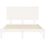  Posteljni okvir z vzglavjem bel 4FT trden les | Shoptok.si