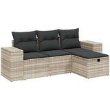  4-dijelni set vrtnih sofa s jastucima svijetlosivi poliratan | shoptok.hr