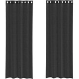 Voile zavjese s ušicama 2 kom crne 140x300 cm | Shoptok.si