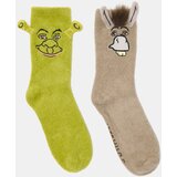 Sinsay Visoke čarape od šenila s vezom i 3D elementima 2 pack Shrek | shoptok.hr