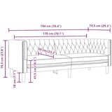 vidaXL Dijamantni Crna 194 x 74.5 x 70.5 cm | shoptok.hr
