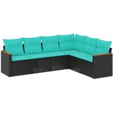  Vrtni set od 6 dijelova s jastucima, crni poliratan | shoptok.hr