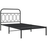  Metalni okvir za krevet s uzglavljem crni 100x190 cm | shoptok.hr