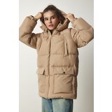  Women's Beige Hooded Down Jacket Cijene
