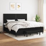  S oprugama i madracem crni 200x200 cm od tkanine | shoptok.hr