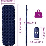  Madrac na napuhavanje za kampiranje 1 osoba modri 190x58x6 cm | shoptok.hr
