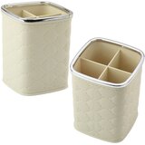  Brush Organizer, Four Compartments, White, 12 x 9.5cm Cene