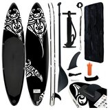  Set daske na napuhavanje za veslanje stojeći 305x76x15 cm crni | shoptok.hr