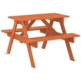  Stol za piknik za 4 djece s otvorom za suncobran od jelovine | shoptok.hr