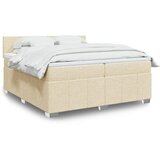  Krevet s oprugama i madracem krem 200 x 200 cm od tkanine | shoptok.hr
