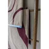 Mette Ditmer Denmark Bordo rdeča in sivo-bež frotirna brisača iz organskega bombaža 70x133 cm Nova Arte – | Shoptok.si