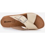 Inblu Women Leather Slippers With Buckle Beige | shoptok.hr