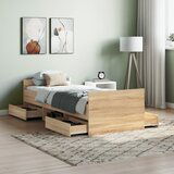 Maison Chic Posteljni okvir - Enojna postelja - Postelja za odrasle z vzglavjem in vznožjem sonoma hrast 75x190 cm-J16210, (21777067) | Shoptok.si