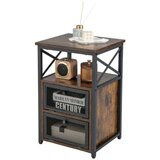 Namještaj Moderni stol za dnevni boravak s 2 sklopive ladice i otvorenom policom, rustikalno smeđa | shoptok.hr