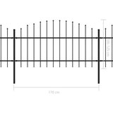 vidaXL Vrtna ograda s ukrasnim kopljima (1-1,25) x 5,1 m čelična crna | shoptok.hr