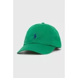 Polo Ralph Lauren Bombažna bejzbolska kapa zelena barva