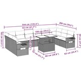  11-dijelni set vrtnih sofa od poliratana s jastucima crni | shoptok.hr