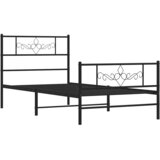  Metalni okvir kreveta uzglavlje i podnožje crni 80x200 cm | shoptok.hr