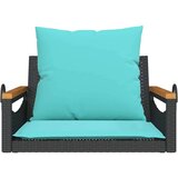  Klupa za ljuljanje s jastucima crna 63x62x40 cm od poliratana - Crna 63 x 62 x 40 cm 1 Nasloni za ruke okruglog dizajna | shoptok.hr