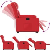  Električni naslonjač na podizanje umjetna koža crveni | shoptok.hr