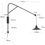 Kave Home Črna stenska svetilka ø 30 cm Eleazar – | Shoptok.si