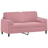  Dvosjed s ukrasnim jastucima ružičasti 140 cm baršunasti | Eponuda.com