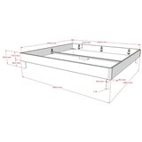 Vipack Zakonska postelja iz masivnega hrasta brez vzglavja brez letvenega dna 180x200 cm v naravni barvi Forrest – | Shoptok.si