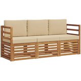  Setovi sofa s jastukom 3 pcs Prirodna i bež Čvrsto drvo akacije | shoptok.hr